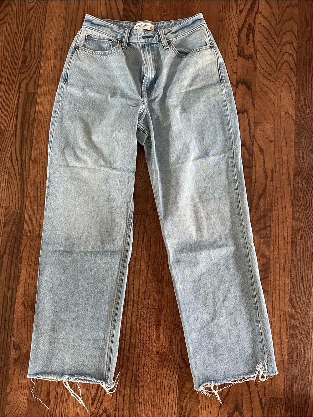 Abercrombie & Fitch Light Blue Women's Wide-Leg Curve Love Jeans (27)